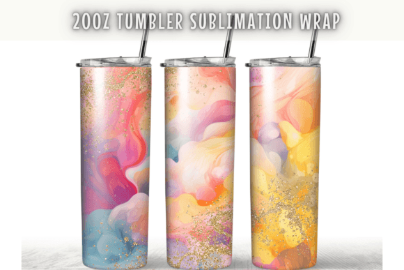 Abstract Watercolor 20 Oz Tumbler Wrap Graphics
