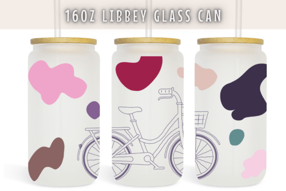Aesthetic Bicycle Vintage 16Oz Libbey Graphic Templates