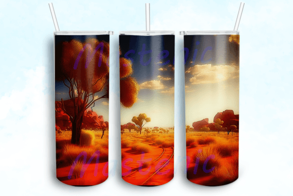 Australian Outback Tumbler Design PNG: Graphics for Crafts & Branding