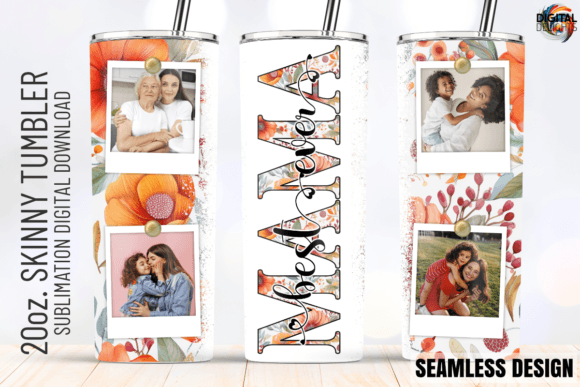 Best Mama Ever Photo Frame Tumbler Wrap: Graphics for Crafts & Gifting