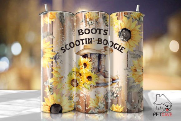 Boots Scootin Boogie Sunflower Tumber Graphics for Crafts