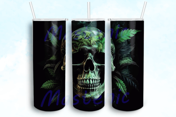 Cannabis Skull 20oz Design PNG: Graphics for Crafts