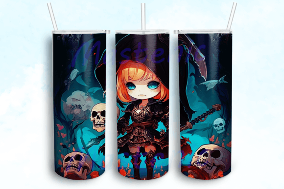 Chibi Goth Tumbler Sublimation Design: Graphics for Crafts
