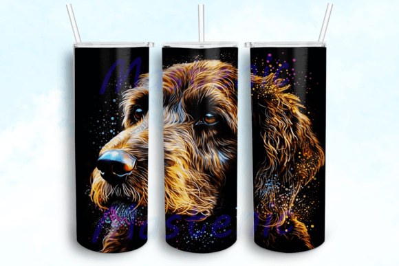 Chocolate Labradoodle Dog Design PNG: Graphics for Crafts & Content