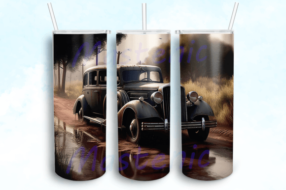 Classic Car Tumbler Design: Graphics for Crafts
