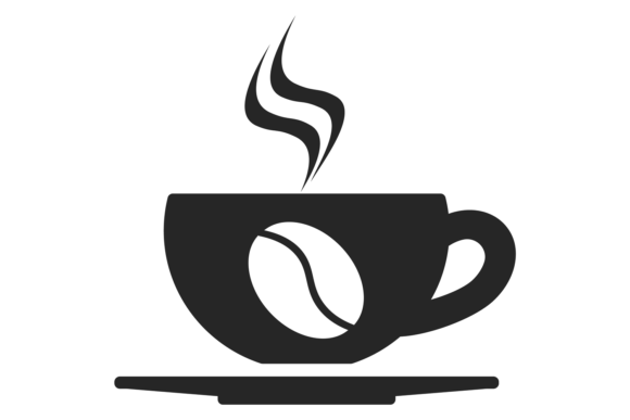 Coffee Cup Black Icon: Hot Drink Symbol Graphics