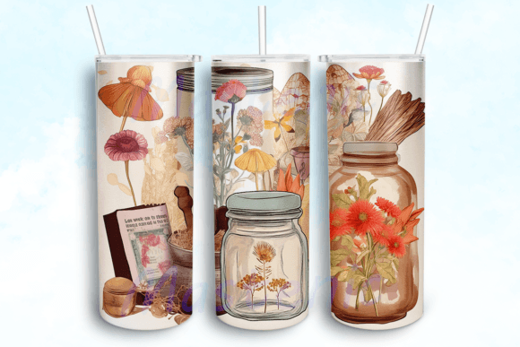 Cottagecore 20oz Skinny Tumbler PNG