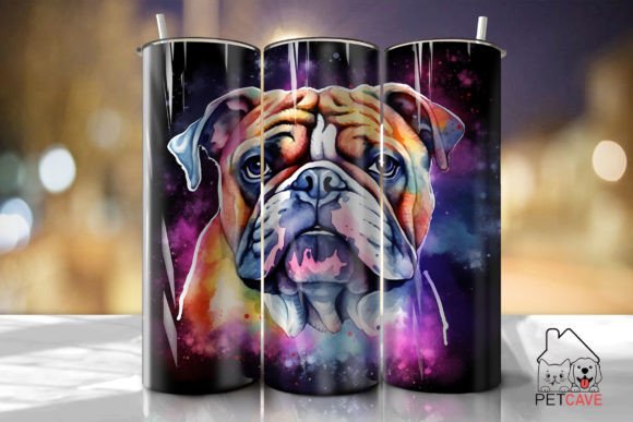 English Bulldog & Galaxy Tumbler Graphics
