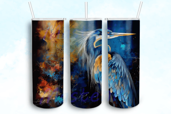 Heron Sublimation Tumbler Design: Graphics for Crafts & Branding