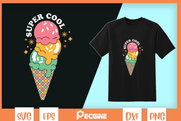 Ice Cream Summer Super Cool Graphics for Crafts
