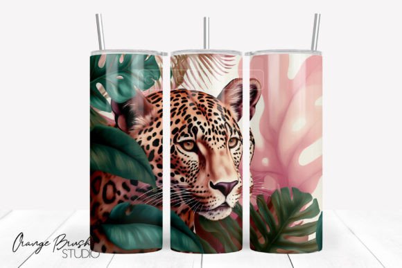 Leopard Tumbler Sublimation Design: Graphics for Crafts & Local Branding