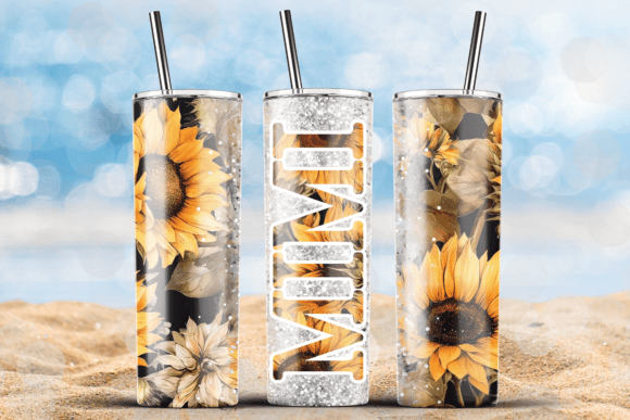 Mimi Sunflower Tumbler 20oz Wrap PNG: Graphics for Crafts