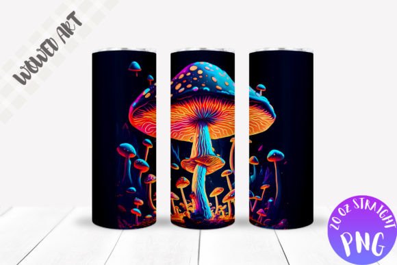 Neon Trippy Mushrooms Graphics for Crafts