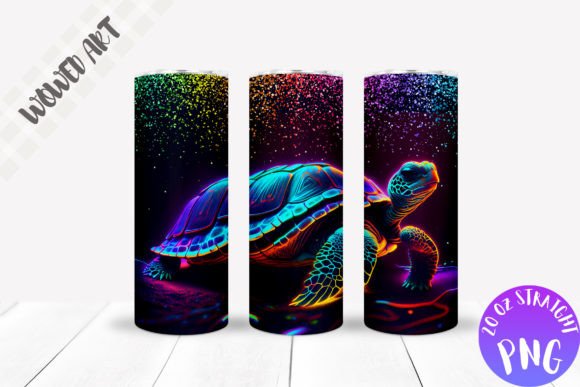 Neon Turtle 20 Oz Tumbler Wrap: Graphics for Crafts