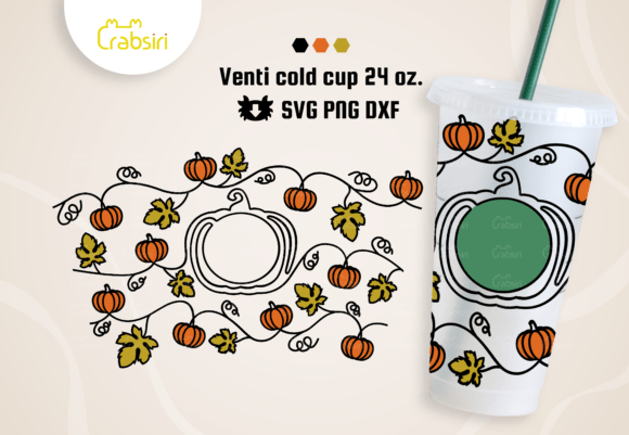 Pumpkin Vines Venti Cold Cup 24oz: Graphics & Crafts