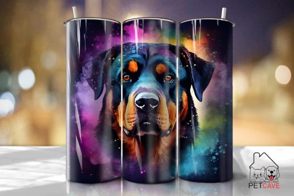 Rottweiler and Galaxy Tumbler 20oz Graphics for Crafts