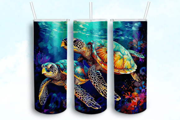 Sea Turtle 20oz Skinny Wrap: Graphics for Crafts & Branding