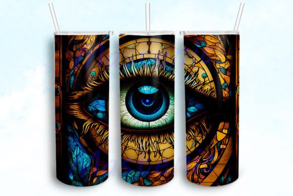 Stained Glass Evil Eye Tumbler Wrap: Graphics for Crafts