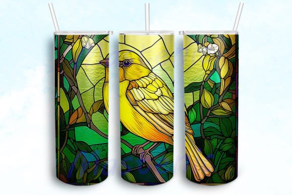 Stained Glass Yellow 20oz Graphics for Crafts