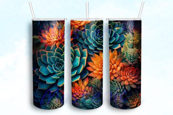 Succulent 20oz Tumbler Template: Graphics for Crafts & Content