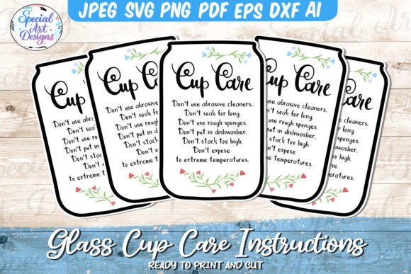 Tulips Printable Glass Cup Care Card – Graphics & Crafts